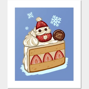 Santa Strawberry Cake Posters and Art